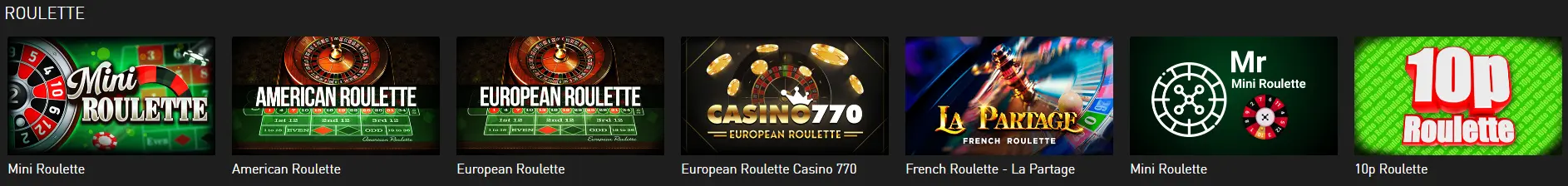Roulette en ligne sur 770 Casino